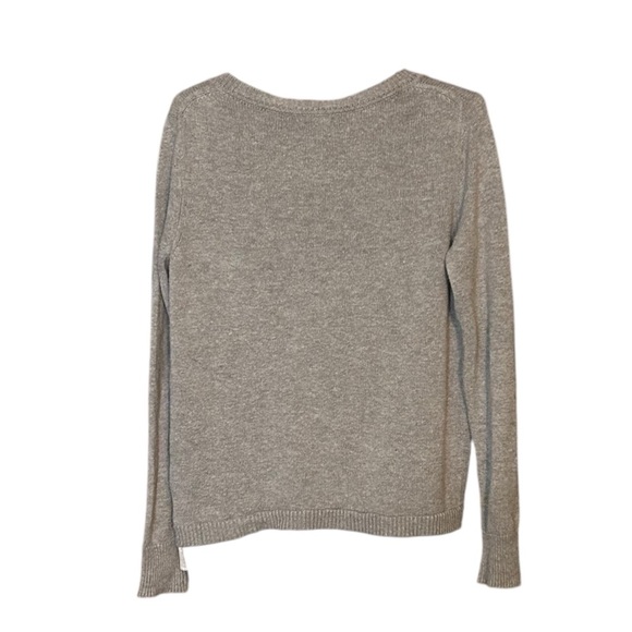 Gap Gray Knit Sweater with Lace Hem Size XS - Picture 2 of 5